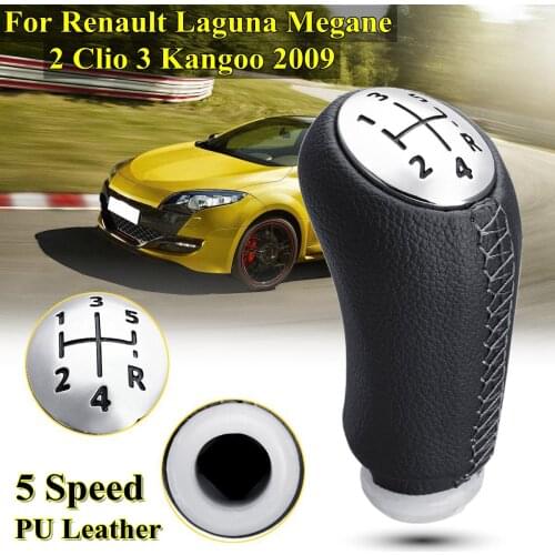 X-1 Pcs Leather Gloss Matt Color 5 Speed Car Gear Shift Knob Head Stick for RENAULT Laguna Megane 2 Clio 3 2003-2009 Kangoo 2009