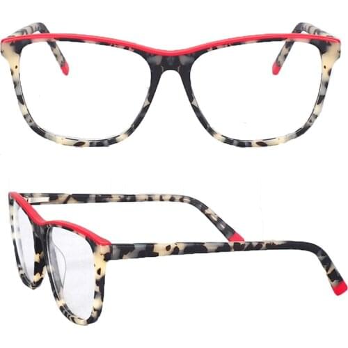 Women Square Glasses Frames For Women Vintage Fashion Optical Eyeglass Frames Red Tortoise Acetate Round Prescription Eyewear