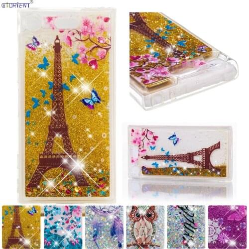 Liquid Cover for Sony Xperia XZ1 Compact Cute Dynamic Quicksand Bling Glitter Case G8441 G8442 Soft Silicone Fitted Phone Cases