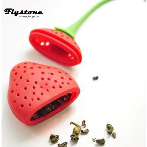 1PCS Kitchen Supplies Strawberry type silica gel tea filling tea bag Tea tools Strainer Non-toxic Shape Tea Set Accessory