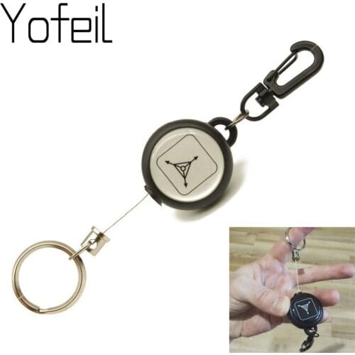1 PC Outdoor EDC Elastic Key Chain TAD Steel Rope Burglar tools Tactical Retractable KeyChain Recoil Ring Pull Chain Clip