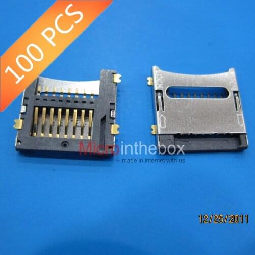 100PCS/LOT TF card holder connector socket clamshell 1.9H memory card sets flip over type for bluetooth speaker arduino RoHS