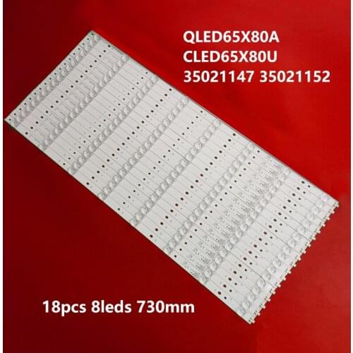 18pcs 8leds 730mm LED Backlight strip for 65 TV Kon ka QLED65X80A LED65X80U CLED65X80U 35021147 35021152
