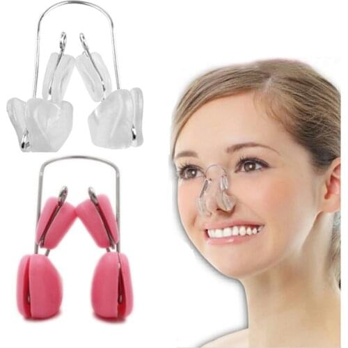 2 Color Nose Straightening Corrector Massager Face Shaping Tool Soft Silicone Nose Bridge Reshaper Clips Nose Up Reducer Clip