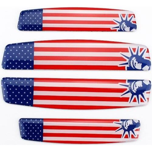 4pcs/set Car Styling Door Edge Guard Protector Strips Anti-collision Anti-scratch Trim Door Edge Guard Sticker For American Flag