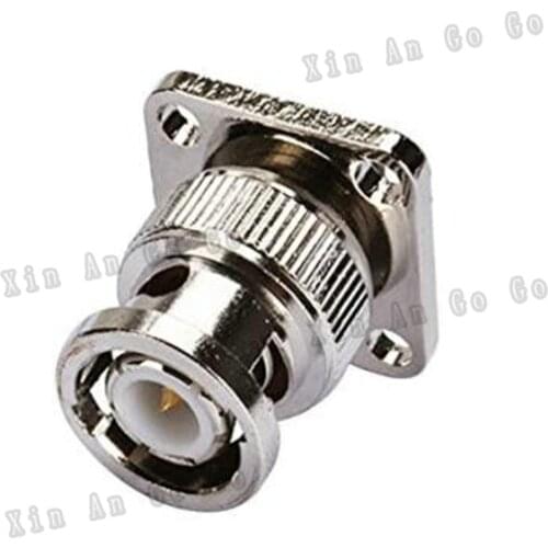 5 pcs BNC male 4 Hole pane Mount plug with solder cup connector Free shipping