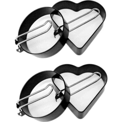 Nonstick Metal Egg Frying Rings Fried Egg Mold With Handle Round Pancake Molds Eggs Frying Mould Kitchen Tools