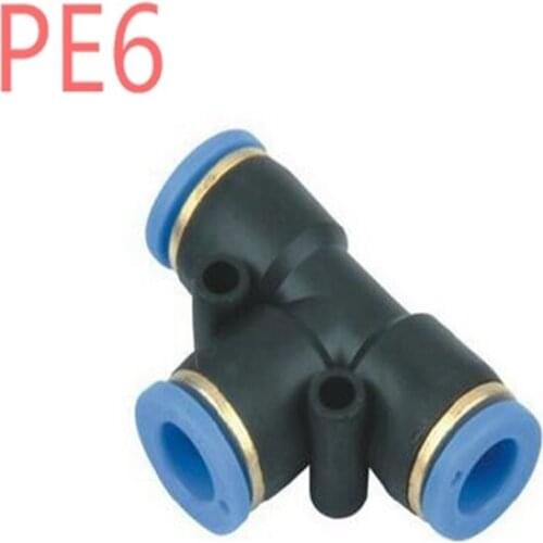 Free Shipping 10 Pcs PE6 T -type quick connector pneumatic components tee