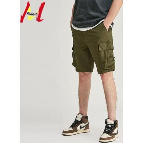 MANVALUE Summer New Mens Cargo Pants Multi-pockets Decoration European and American Washing Nostalgia Casual Shorts