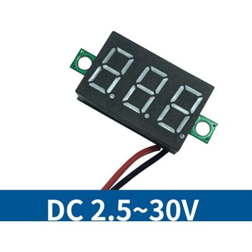0.36inch LED Digital DC Volmeter DC2.5-30V Digital Gauge Voltmeter Voltage Meters Home Use Tool Voltage Measuring 2 Lines 3color