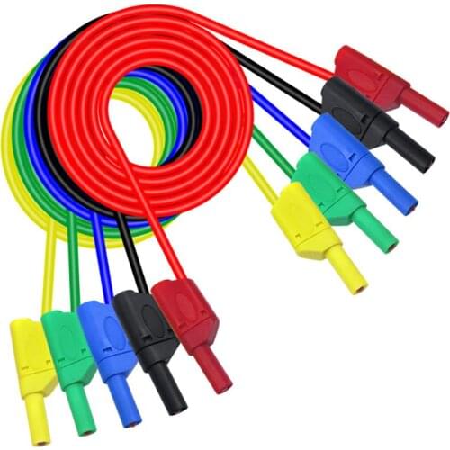 Cleqee P1050 1M 4mm Banana to Banana Plug Soft Silicone Test Cable Lead for Multimeter Testing Electronic Equipment 5 Colours