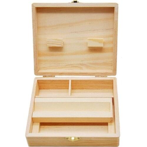Wood Stash Boxes Maple Camphor Wood Rolling Paper Tray Case Storage Cigarette Case Stash Box Boite Cigarette Smoke Tool Box FDH
