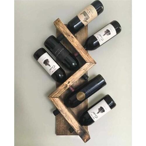 Wooden Wine Rack 6 Wine Capacity Tumbled Wine Stand Decanter for water Water jug Teapot lemonade with tap
