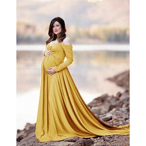 Cotton Pregnant Dresses For Women Maxi Maternity Gown Clothes For Photo Shoots 2019 Maternity Pregnancy Dress Photography Props