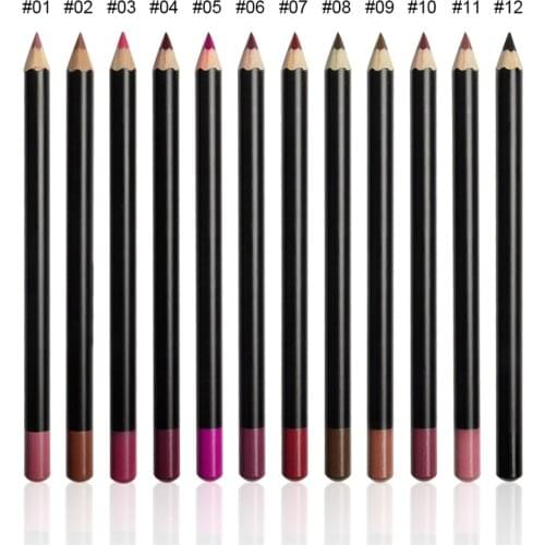10 Piece Mixed Colors Private Label Lip Liner Pen Matte Brown Lipliner Best Waterproof Lipstick Pen Pencil Custom Logo