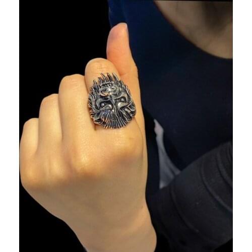 Special Design Lion Head Head Top Quality 925 Sterling Silver Ring