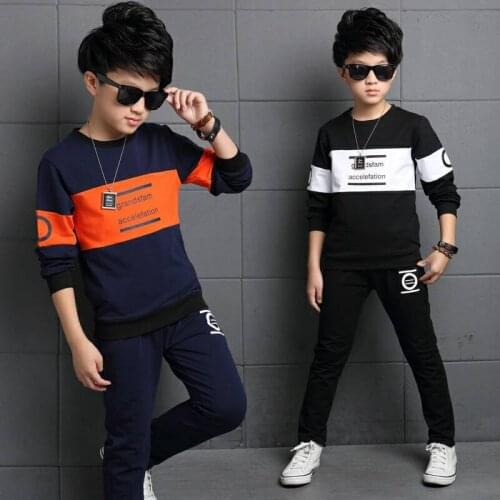 Childrens Clothes Sets Spring Autumn 2Pc Suits New Kids Suits for Boys and Girls Long Sleeve Shirt+pan Sports Suits 3-12 Ages