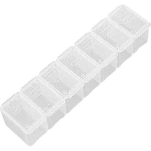 Portable 7 Day Weekly Clear Tablet Pill Box Medicine Holder Splitters