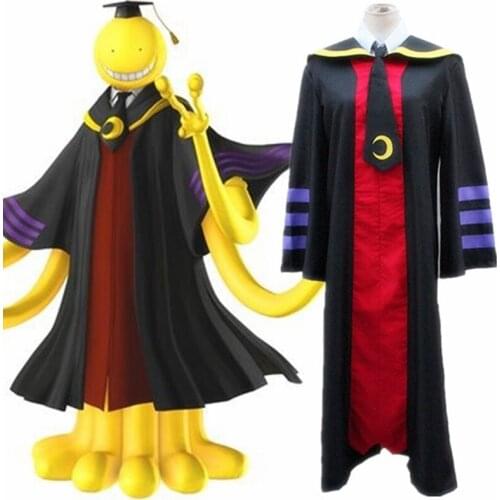 Japanese anime Assassination Classroom Korosensei Cosplay Costume cape robe Long Cloak with Big Hoodie Unisex Halloween Clothing