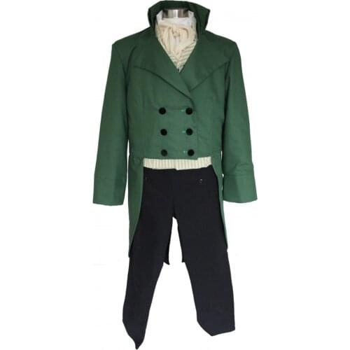 Cosplaydiy Custom Made Mens Regency Mr.Darcy Victorian Costume Mens Medieval George Kings Regency Tailcoat Vest Cloak