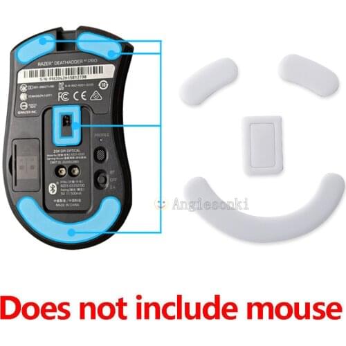 2 Sets White Curved Edges Mouse Feet Pads Skates for Razer Deathadder PRO Mouse