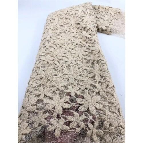 Beautiful woolen cord flower mesh embroidery, African lace fabric, suitable for ladies' skirt design fabrics