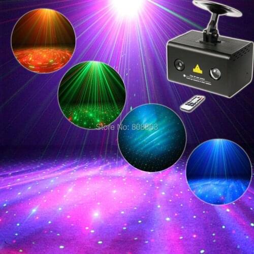 R&G Laser Pattern Projector Remote RGB LED Dream Water Galaxy Full Color Effect DJ Dance Bar Xmas Party Disco Light Show N8B168