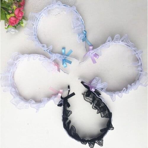 Cute Lace Bowknot Lolita Housemaid Hair Hoop Girl Headband Hair Accessories For Fashion Cosplay Party Carnival Headwear