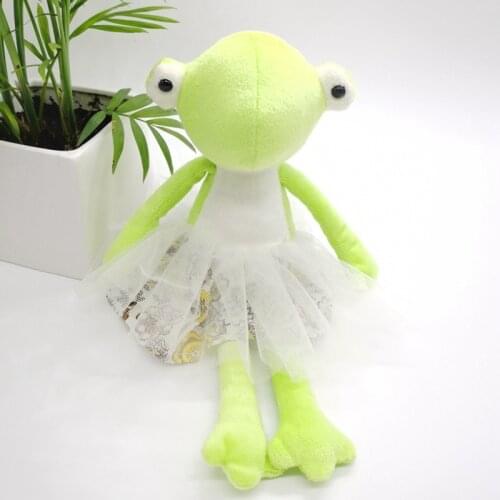 Lovely Frog Girl Plush Toys in Tutu Dress Baby Nursey Room Bedroom Decor orgament GIrls Gift Humanlike Frog Stuffed Animal Toys
