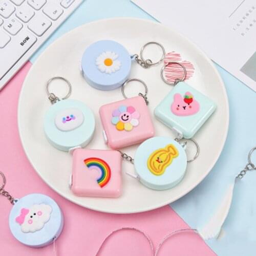 1 Piece Cute Cartoon Mini Tape Measure Multifunctional Portable Tape Measure Measuring Circumference Soft Ruler