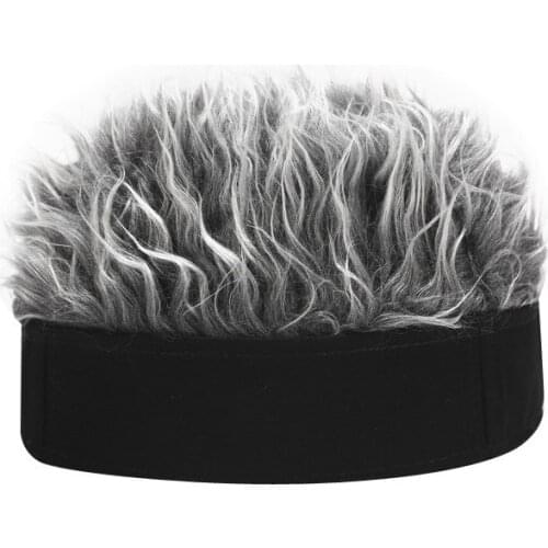 Trendy Men Camouflage Hat Wigs Beanie Cap Toupee Women Men Sports Outdoor Rock Punk Street Wig Fake Hair Hat