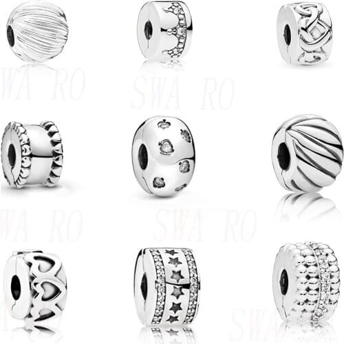 Fashion Classic Silver 925 Wings, Heart Shaped,beaded, Crown, Leaves, Elegant Seed Holder Clip Original Jewelry Lady Best Gift