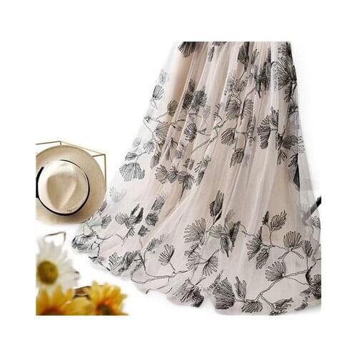 New ancient Chinese clothing branch strand yarn mesh embroidery lace fabric embroidery fabric