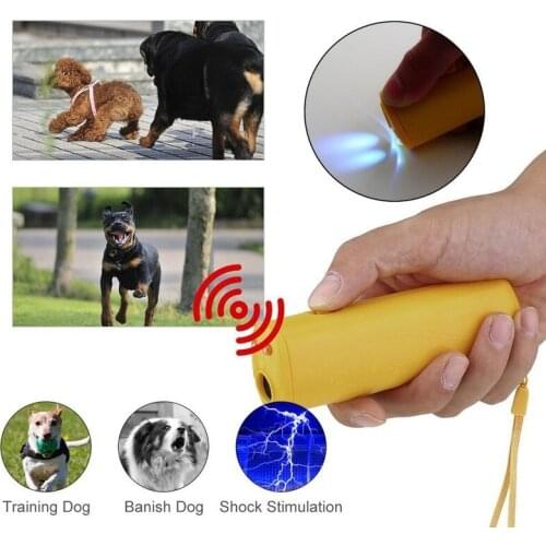 Pet Dog Repeller Anti Barking Stop Bark Training Device Trainer 3 in 1 Anti Barking Ultrasonic Without Battery