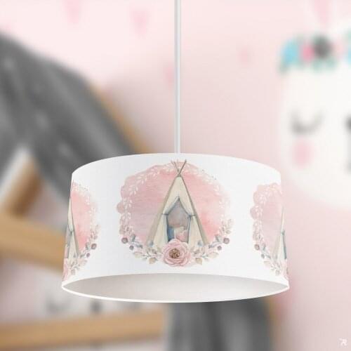 Tent With Rose Boy Printing Patterned Kids Baby Room Bedroom Light Pendant Lamp Chandelier