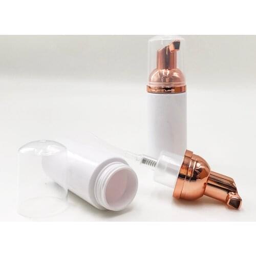 10pcs/lot Plastic Foaming Bottle White Liquid Soap Foam Bottle with Rose Gold Foamer Pump Empty Bottle