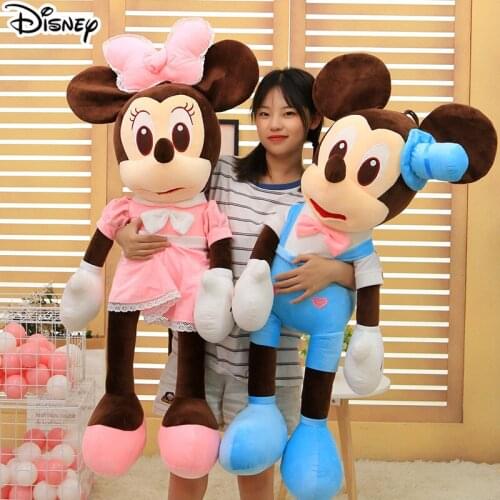 50-110cm Disney Large Mickey Mouse Minnie Couples Plush Toys Hold Pillow Kawaii Children Birthday Gift Doll For Kid Girl Friends