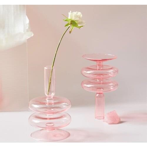 1pc Clear Glass Candle Holder Pillar or Taper Candlesticks Holder Wedding Table Centerpieces Nordic Home Decoration