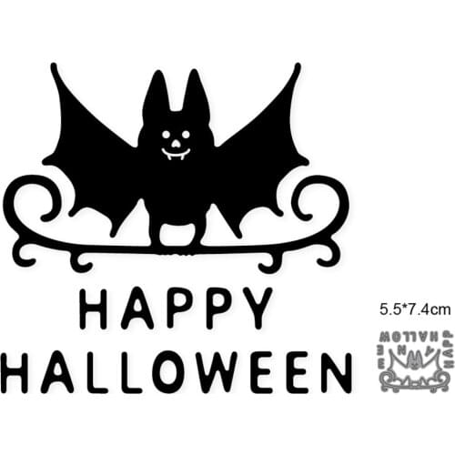 Bat Happy Halloween letter 2021 New Card Metal Cutting Craft Template DIY Scrapbook Paper Photo Album Embossed Paper Mould