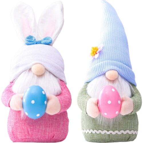 Happy Easter Lovely Doll Easter Bunny Gnome Cute Faceless Doll Home Party Decoration Table Easter Eggs Rabbit Bunny Egg Birth