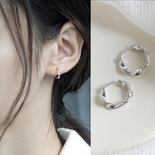 Sterling Silver 925 Earrings for Women Stud Earrings Small Round Circle Hoop No Fade No Allergy Jewelry Accessories Wholesale