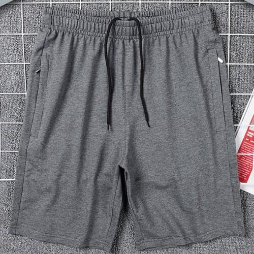 Black Grey Short Pants Men Solid Cotton Casual Running Shorts Men Elastic Wise Zipper Pocket Bermuda Masculina Oversized 5xl New