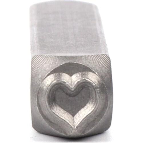 Heart Impress Steel Design Embossed Stamp Hand Punch Imprint Tool Jewelry Craft E56C