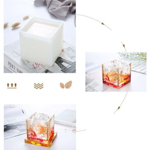 Silicone Mold DIY Pen Holder Epoxy Resin Tools Desk Organizer Decoration Storage Stationary Molds Square Round Hex Geometric
