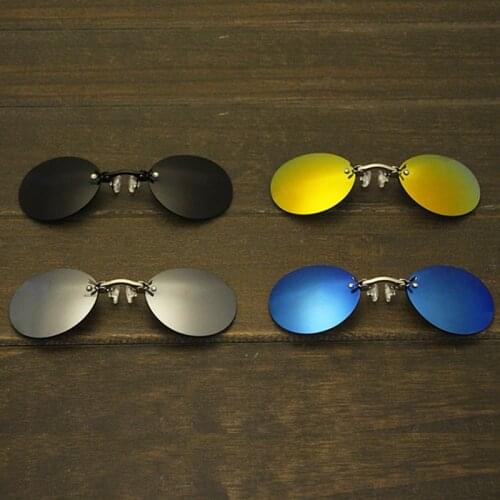 ISENGHUO Classic Round Clip On glasses Matrix Morpheus Sunglasses Matrix Sunglasses Movie sunglasses rimless sunglasses men