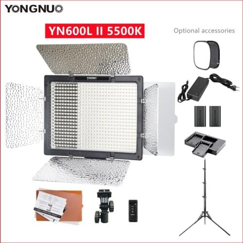 YONGNUO YN600LII YN600L II LED Video Light Panel 5500K Camera Photo Photograp Studio Lamp Fill Lighting For Makeup Vlog TikTok