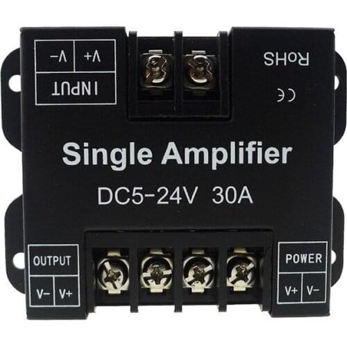 30A LED Strip Amplifier DC5-24V Single High Speed Amplifier For Single Colour LED Strip Power Repeater Console Controller
