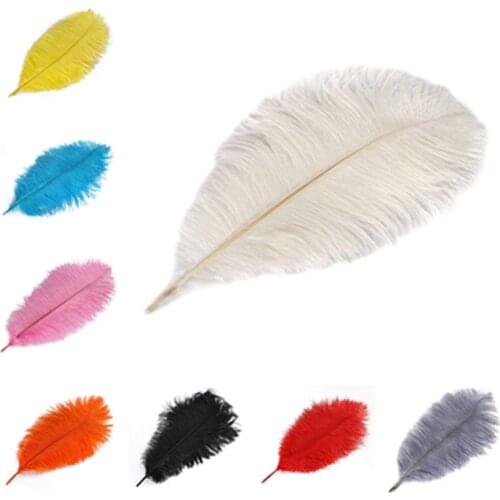 Top Natural dyeing fluffy soft ostrich feather 10pcs/lot 30-35cm DIY feathers for craft ostrich plumes wedding party decoration