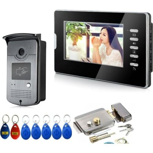 Video Door Phone With Lock Video Doorbell 1000TVL RFID Unlock Doorbell IR Camera Video Intercom System Night Vision