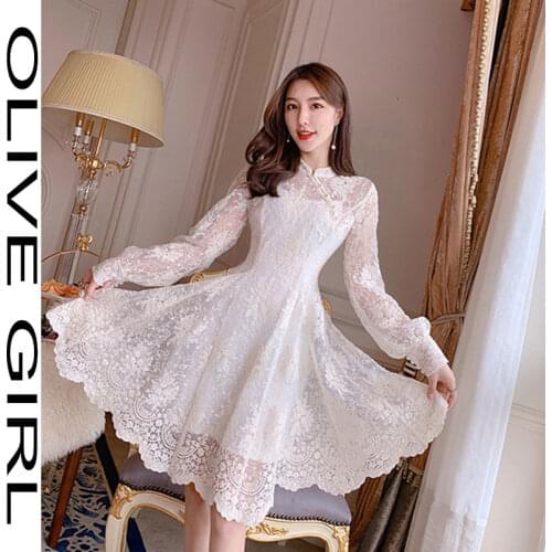 Women French Style Designer Party Dress Elegant Fairy Dress Casual Long Sleeve Vintage Chiffon Dress Womens Clothing Autumn